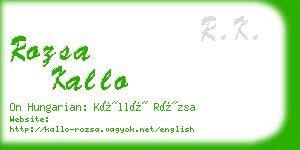 rozsa kallo business card